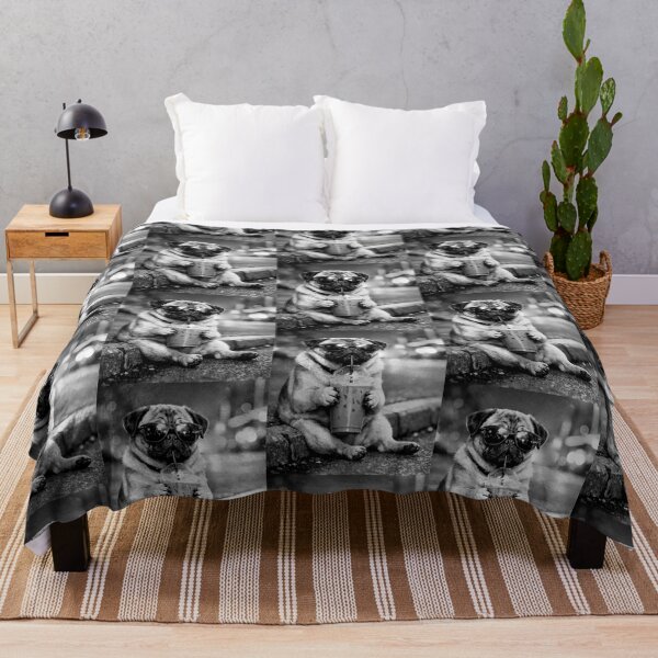 Item preview, Pug Meme Drinking Iced Coffee designed and sold by erozzz.
