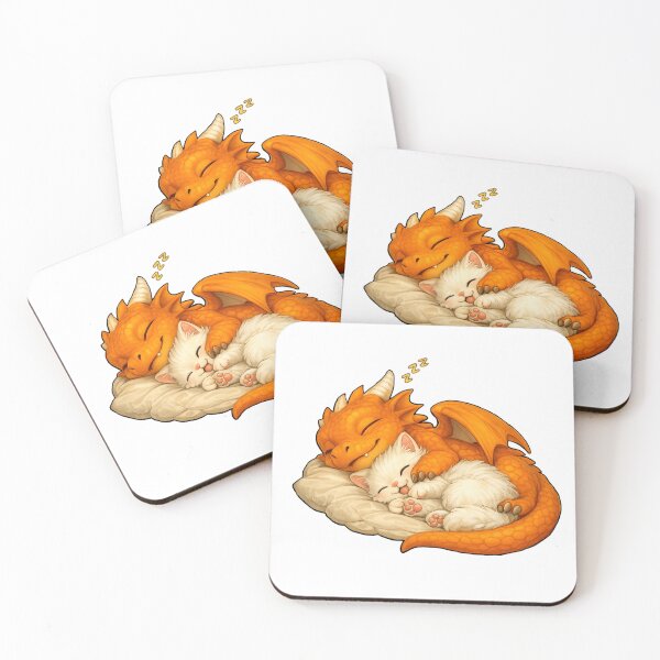 Item preview, Sleepy Dragon and Kitten designed and sold by Hatchling Hollow.