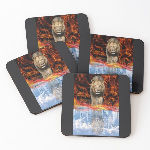 Item preview, Lion of Fire and Ice Spirit Reflection designed and sold by GeoWild Designs.