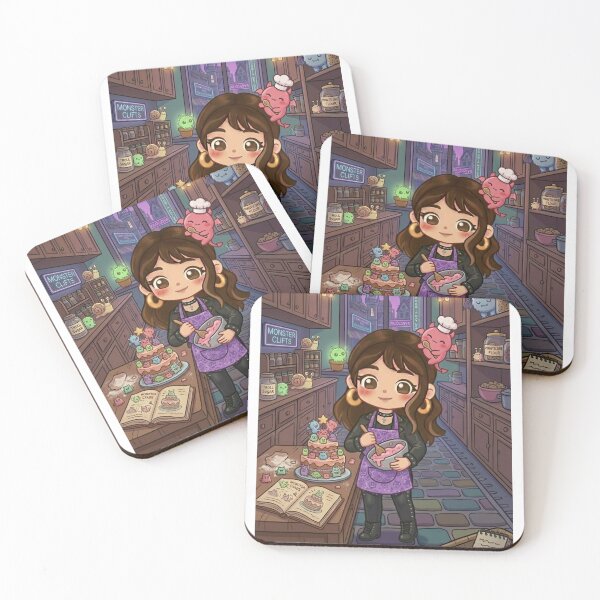 Item preview, LILITH: Monster Cake Bake | Cute Guardian & Chibi Chef Sticker designed and sold by PastelParasite.