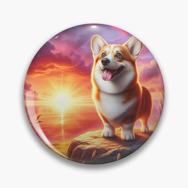 Item preview, Pembroke Welsh Corgi – Sunset Joy Emblem designed and sold by Dogandesighn.