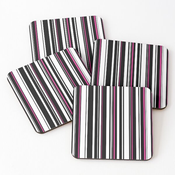 Item preview, Retro 60's, 70's, 80's, Black White and Pink Stripe designed and sold by MellowCat.