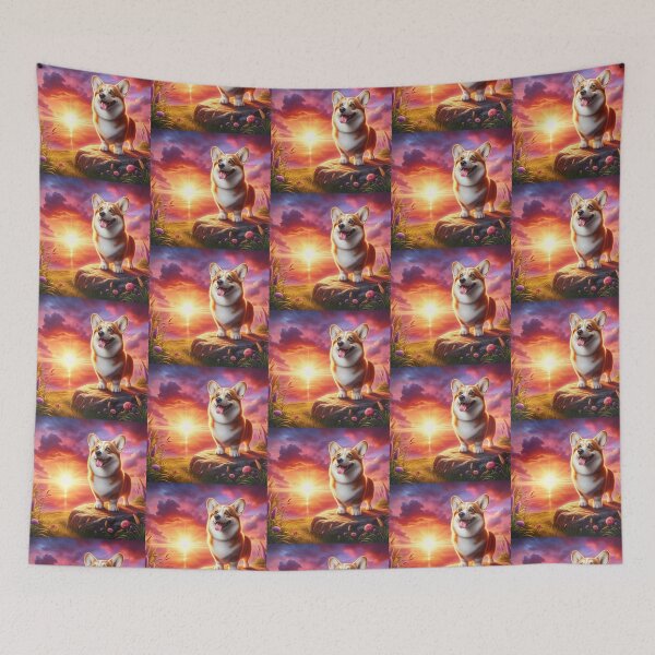 Item preview, Pembroke Welsh Corgi – Sunset Joy Emblem designed and sold by Dogandesighn.