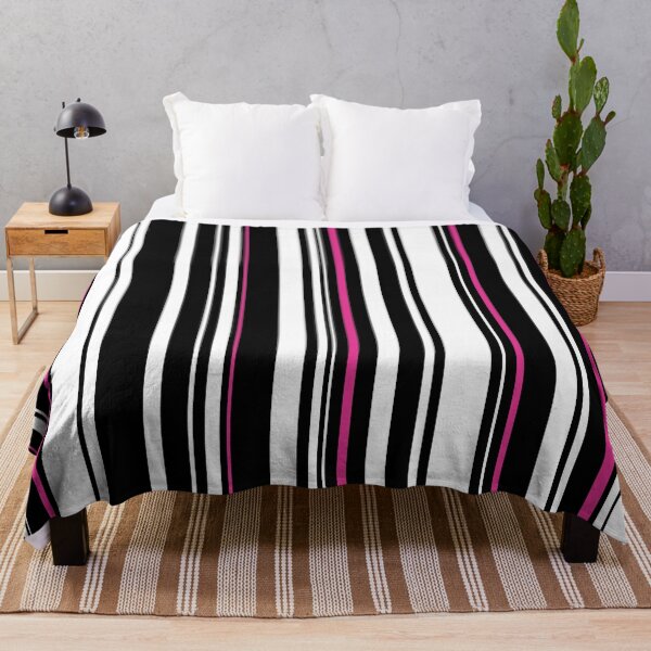 Item preview, Retro 60's, 70's, 80's, Black White and Pink Stripe designed and sold by MellowCat.