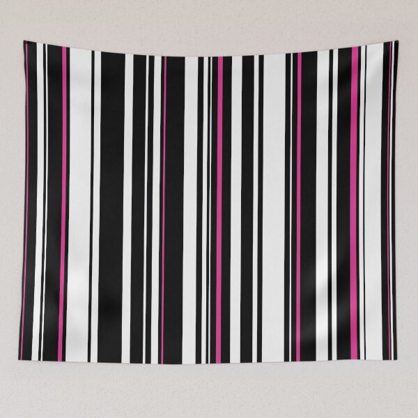 Item preview, Retro 60's, 70's, 80's, Black White and Pink Stripe designed and sold by MellowCat.