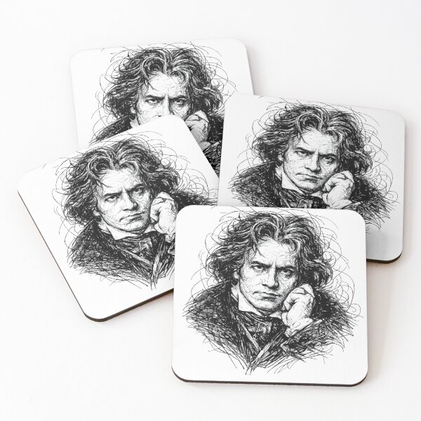 Item preview, Ludwig van Beethoven Scribble Classical Portrait designed and sold by Shoot-The-Moon.