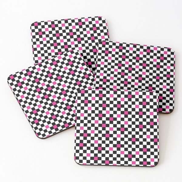 Item preview, Retro 80's Black, White and Pink Checkerboard Pattern designed and sold by MellowCat.