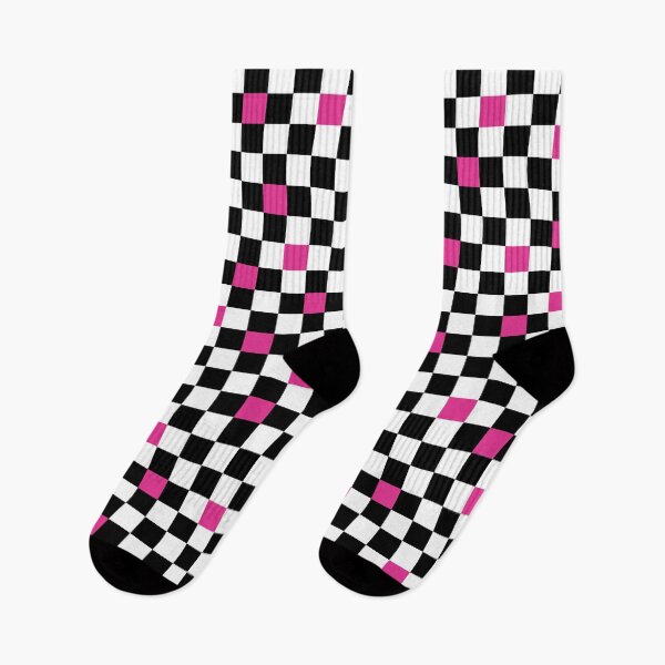Item preview, Retro 80's Black, White and Pink Checkerboard Pattern designed and sold by MellowCat.