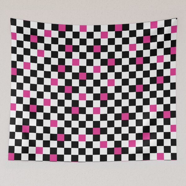 Item preview, Retro 80's Black, White and Pink Checkerboard Pattern designed and sold by MellowCat.