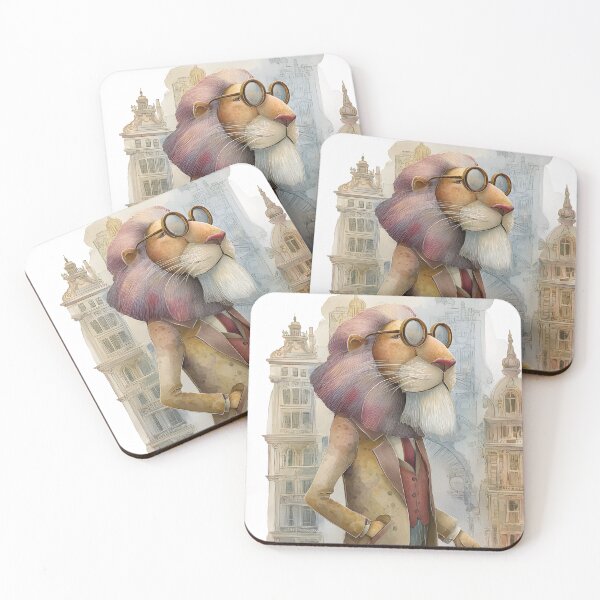 Item preview, Stylish Lion Walking Through City Streets Elegantly designed and sold by Artessie.