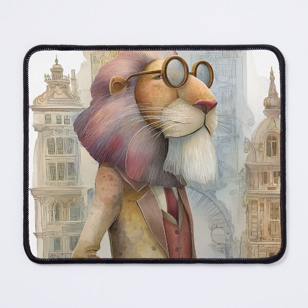 Item preview, Stylish Lion Walking Through City Streets Elegantly designed and sold by Artessie.