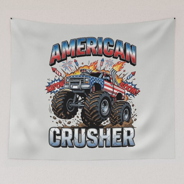Item preview, American Crusher - Patriotic Monster Truck designed and sold by DigitalGlade.
