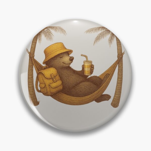 Item preview, Kawaii summer bear chilling in hammock designed and sold by Aloloco.