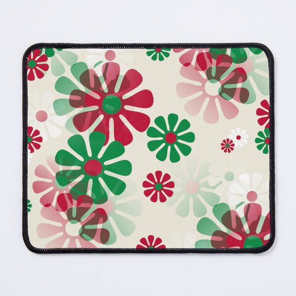 Item preview, 60's Retro Groovy Mod Christmas Flowers in Red, Green and White designed and sold by MellowCat.