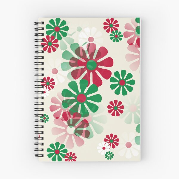 Item preview, 60's Retro Groovy Mod Christmas Flowers in Red, Green and White designed and sold by MellowCat.