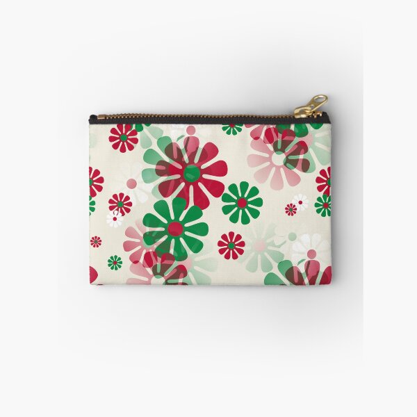 Item preview, 60's Retro Groovy Mod Christmas Flowers in Red, Green and White designed and sold by MellowCat.
