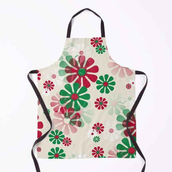 Item preview, 60's Retro Groovy Mod Christmas Flowers in Red, Green and White designed and sold by MellowCat.