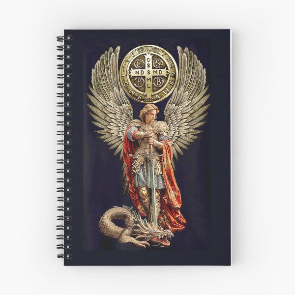 Item preview, Saint Michael the Archangel with the Cross of Saint Benedict Prayer designed and sold by Kackos.