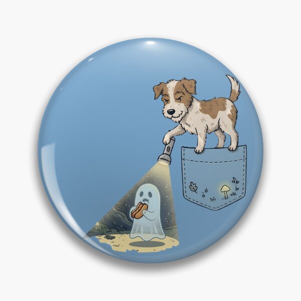 Item preview, Scruffy Dog on pocket & Hotdog Ghost Forest T-Shirt  designed and sold by LineLoo.