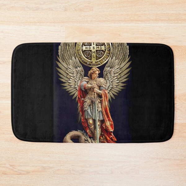 Item preview, Saint Michael the Archangel with the Cross of Saint Benedict Prayer designed and sold by Kackos.