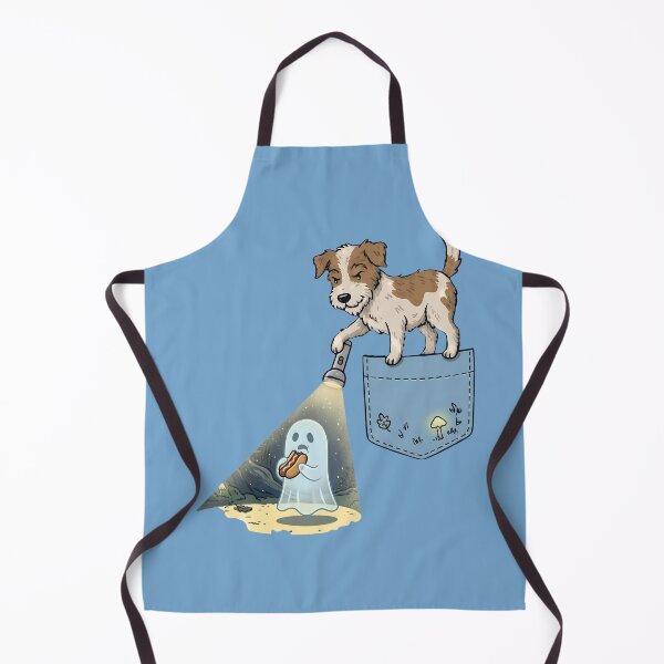 Item preview, Scruffy Dog on pocket & Hotdog Ghost Forest T-Shirt designed and sold by LineLoo.