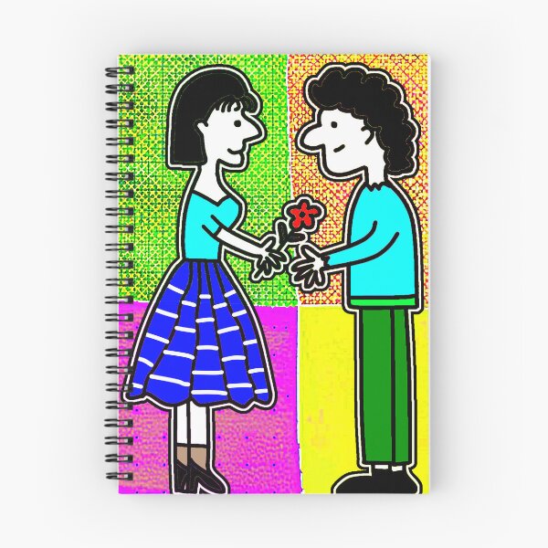 Item preview, "Cartoon Duo Sharing a Red Flower" designed and sold by nighttime1990.