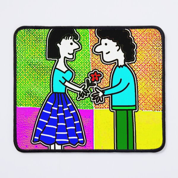 Item preview, "Cartoon Duo Sharing a Red Flower" designed and sold by nighttime1990.