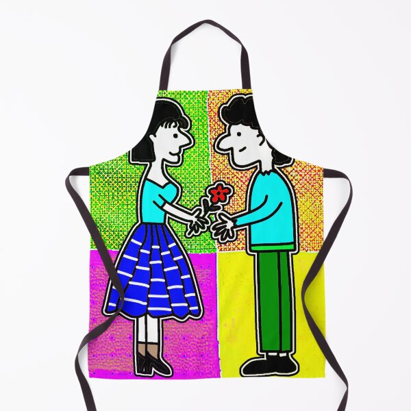 Item preview, "Cartoon Duo Sharing a Red Flower" designed and sold by nighttime1990.