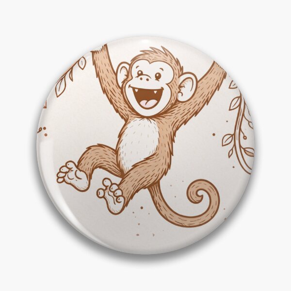 Item preview, Swinging Monkey – Modern Jungle Line Art designed and sold by DrizzyV.
