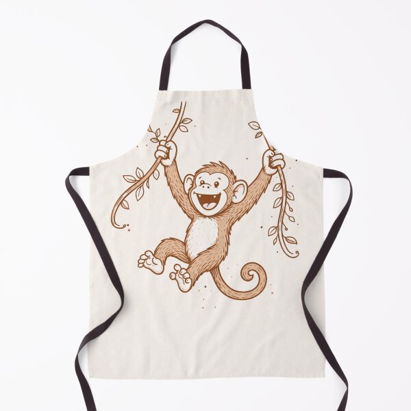 Item preview, Swinging Monkey – Modern Jungle Line Art designed and sold by DrizzyV.