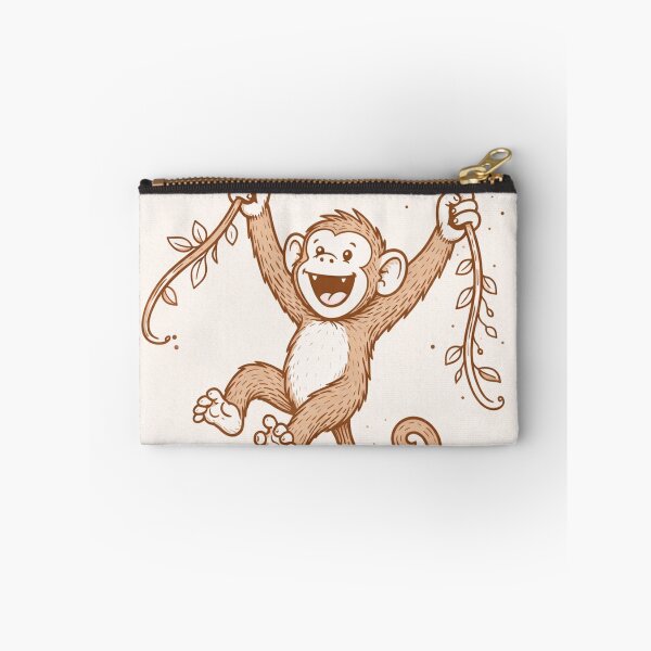 Item preview, Swinging Monkey – Modern Jungle Line Art designed and sold by DrizzyV.