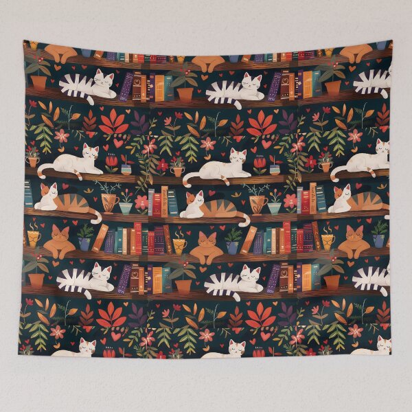Item preview, Library Cats, Cats On the Book Shelf designed and sold by xiao xuans.