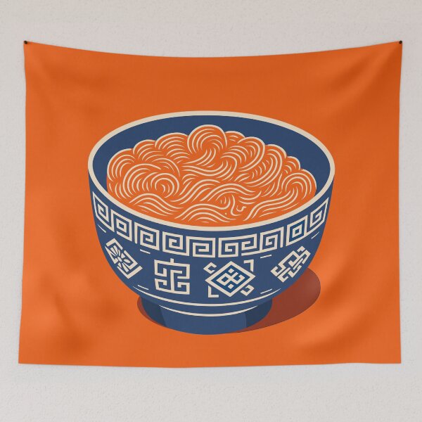 Item preview, Ramen Bowl Japanese Noodle Retro Illustration designed and sold by Kunst&Kontrast.