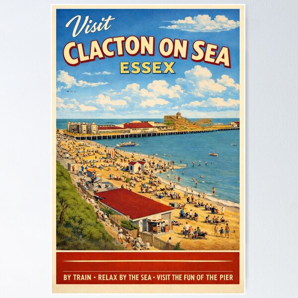 Item preview, Clacton on Sea West Beach & Pier 1960's  designed and sold by The Deco Bureau.
