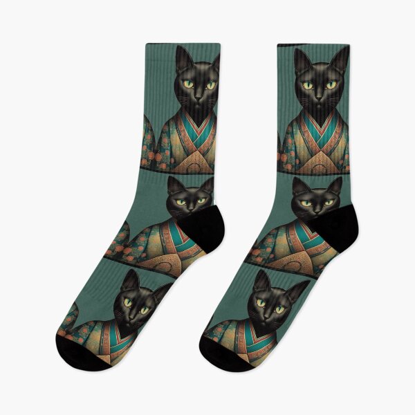 Item preview, Elegant Black Cat Oriental Portrait designed and sold by FLIP-original.