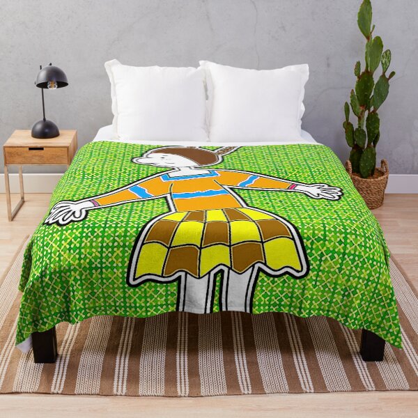 Item preview, "Styl Patterned Backgroundized Character with Braided Hair and Patterned Background `playful cartoon" designed and sold by nighttime1990.
