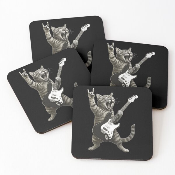 Item preview, Funny Cat Playing Guitar designed and sold by krystalRomanart.