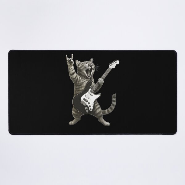 Item preview, Funny Cat Playing Guitar designed and sold by krystalRomanart.