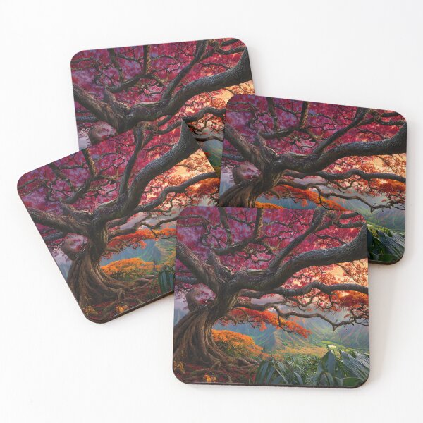 Item preview, Majestic Autumn Tree Over Mountains at Dusk designed and sold by Artessie.