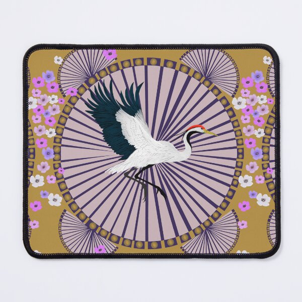 Item preview, Majestic Crane and Sunburst Cherry Blossoms designed and sold by phatlizzardart.