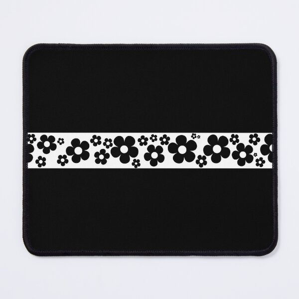 Item preview, 60's 70's Retro Flower Stripe in Black and White designed and sold by MellowCat.