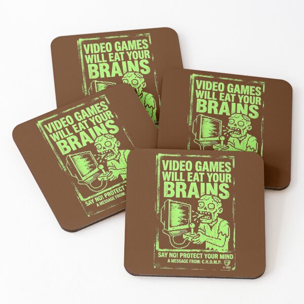 Item preview, Video Games Will Eat Your Brains - Retro Gamer Design designed and sold by WowDezign.