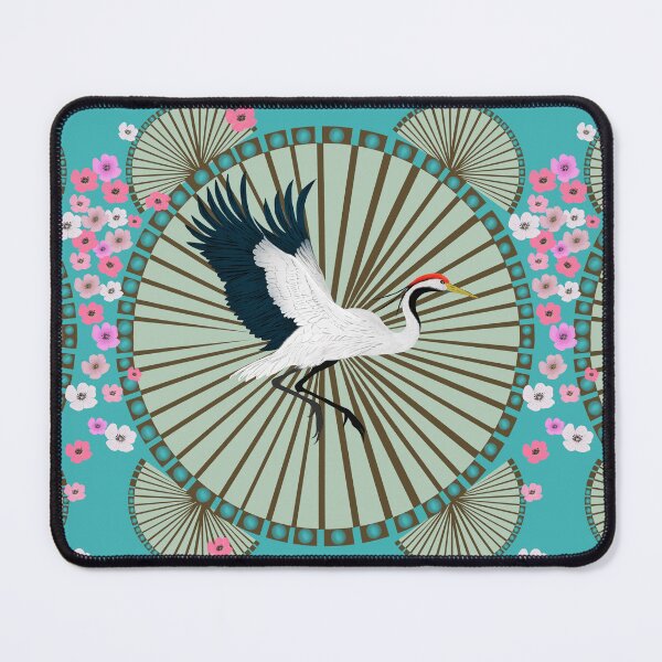 Item preview, Majestic Crane and Sunburst Cherry Blossoms designed and sold by phatlizzardart.