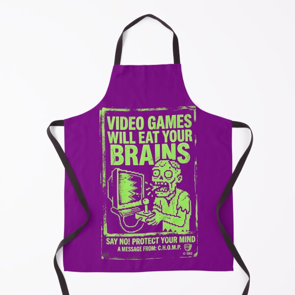 Item preview, Video Games Will Eat Your Brains - Retro Gamer Design designed and sold by WowDezign.