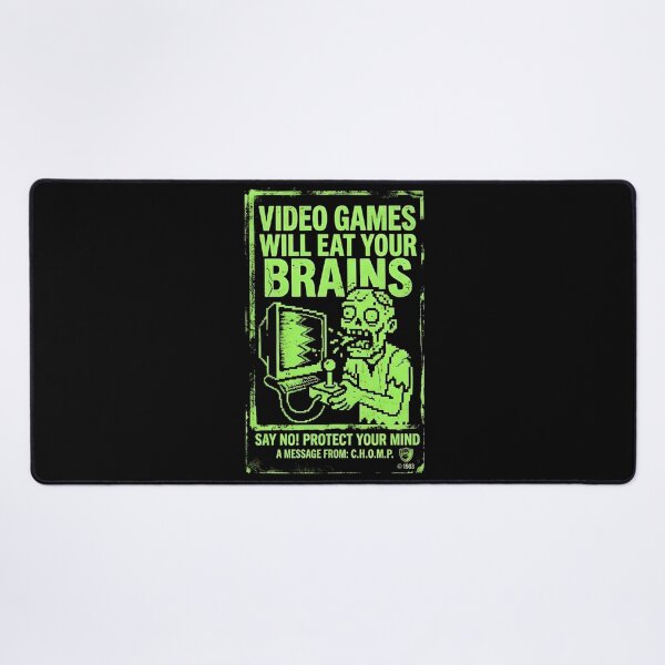 Item preview, Video Games Will Eat Your Brains - Retro Gamer Design designed and sold by WowDezign.