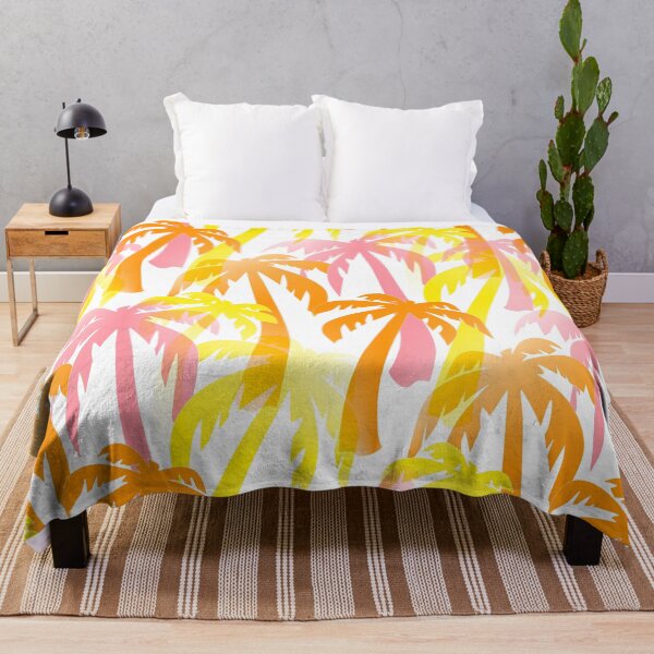 Artikelvorschau, Retro-Motiv im Miami-Stil der 80er Jahre: Tropische Palmen in Orange, Rosa und Gelb entworfen und verkauft von MellowCat.