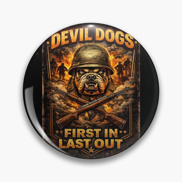 Item preview, Devil Dogs – First In, Last Out Battlefield Bulldog Emblem designed and sold by TKOprintdesigns.