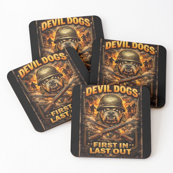 Item preview, Devil Dogs – First In, Last Out Battlefield Bulldog Emblem designed and sold by TKOprintdesigns.