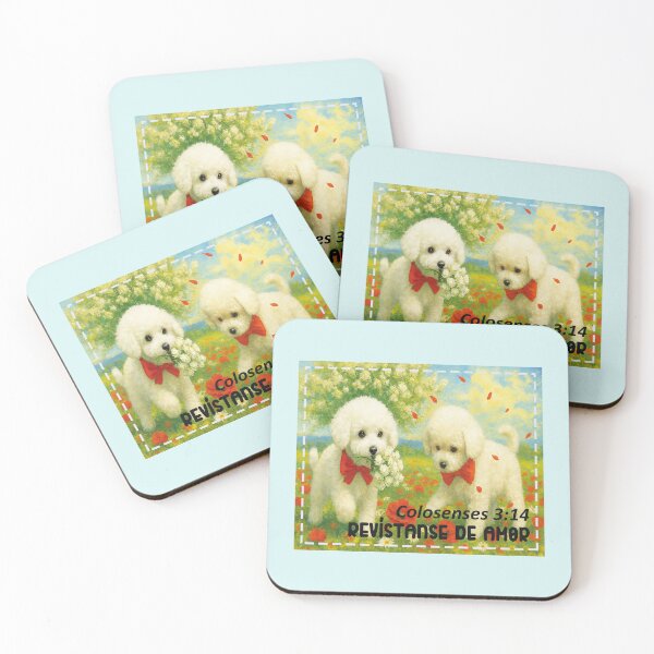 Item preview, White Poodles with Flowers: Cover Yourself with Love designed and sold by the artedivino.