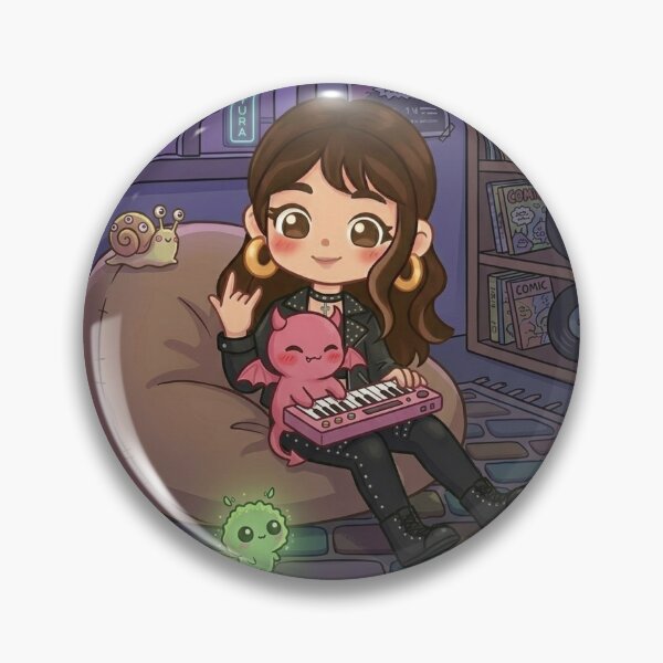 Item preview, LILITH: teaching piano | Cute Guardian learning how to play & Chibi girl in monster room Sticker designed and sold by PastelParasite.